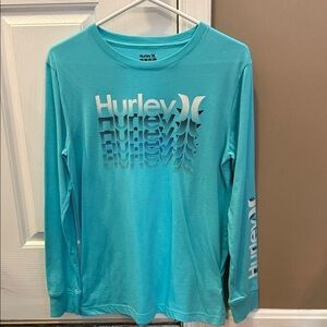 Hurley Teal Long Sleeve Graphic Tee
